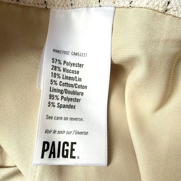 NWT Paige Celestial Pinstripes miniskirt Travertine color with stripes Size 8 - Picture 12 of 14